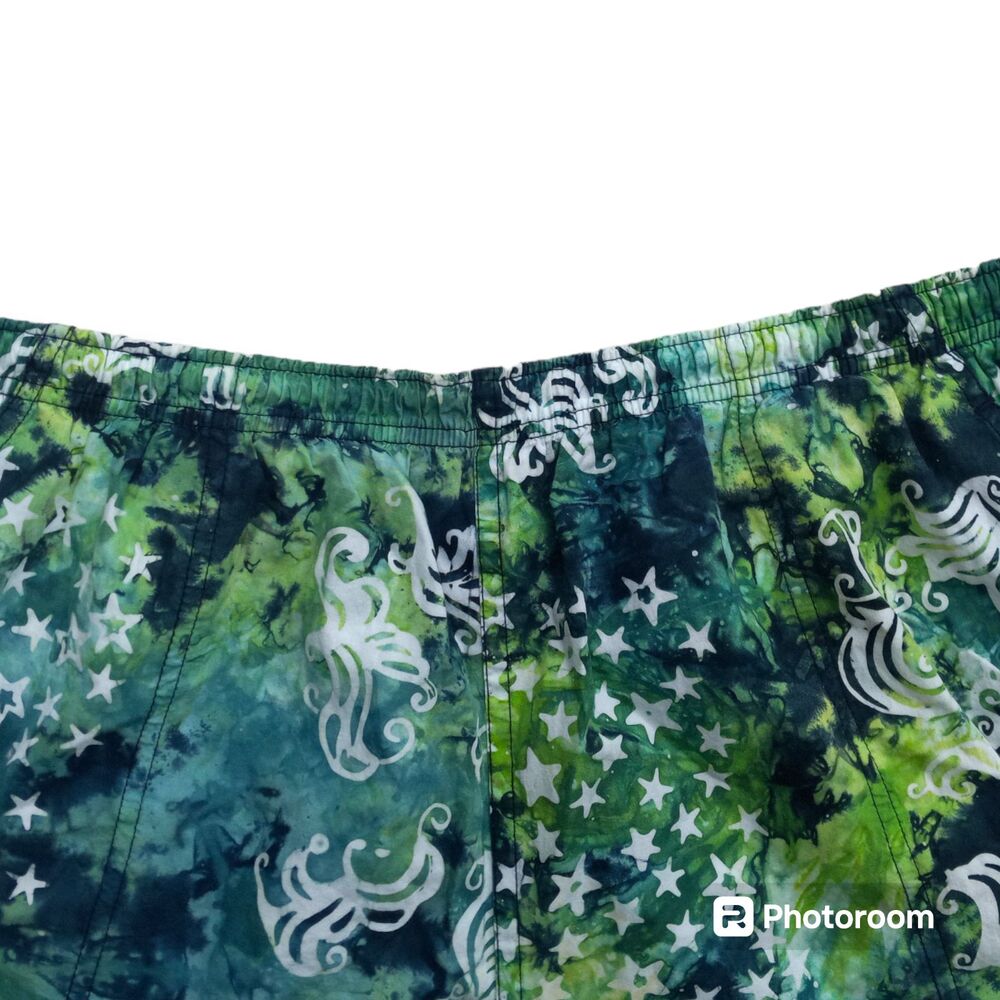 Vintage Jimmy'Z Tie Dye Swim Trunks-Large-Stars-Drawstring-Pockets-4" Inseam - Picture 2 of 8